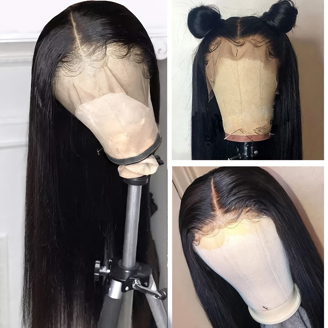 13x6 HD Transparent Lace Front Wig - Pre-Plucked Human Hair with Baby Hair, 250% Density, Straight Black Hair for Women, 16-34 Inches, Elegant Style for Everyday or Special Occasions